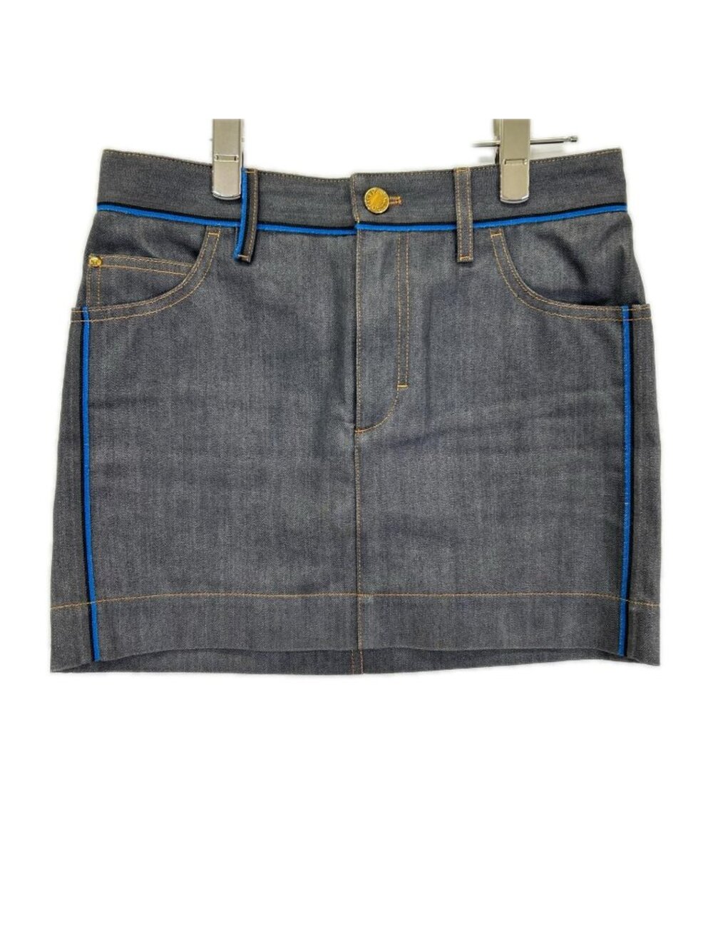 Louis Vuitton Silk Blend Denim Mini Skirt 34